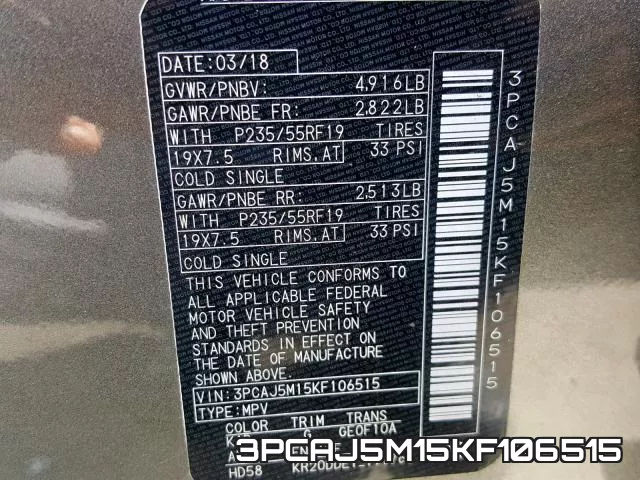 3PCAJ5M15KF106515 фото 2