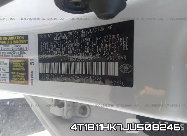 4T1B11HK7JU508246 фото 10