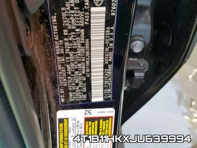 4T1B11HKXJU639994 фото 2