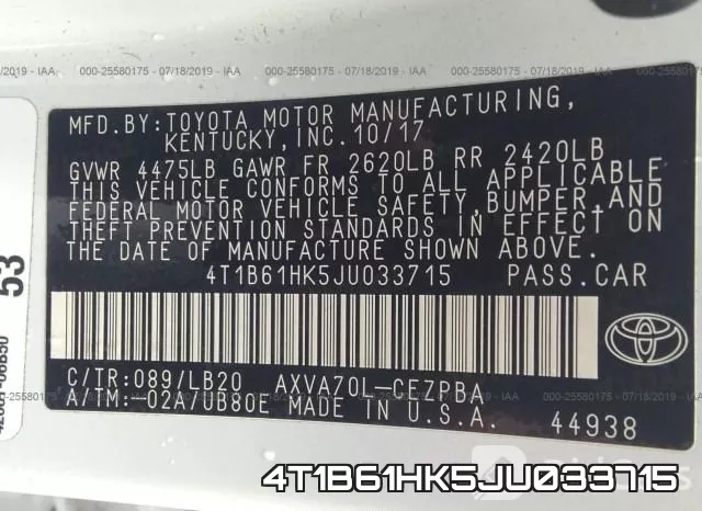 4T1B61HK5JU033715 фото 10