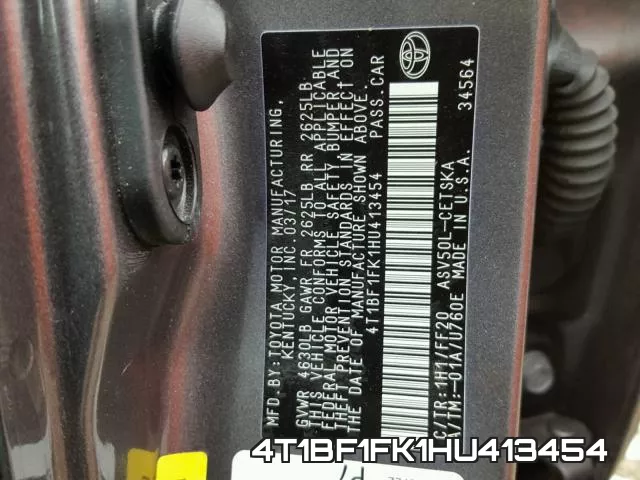 4T1BF1FK1HU413454 фото 2