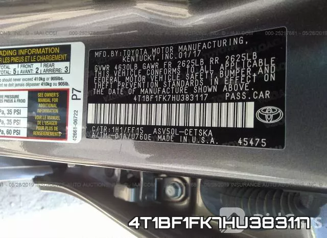 4T1BF1FK7HU383117 фото 10