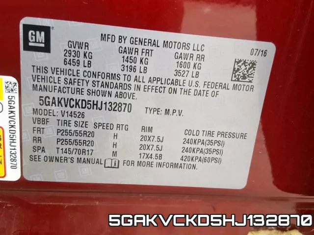 5GAKVCKD5HJ132870 фото 2