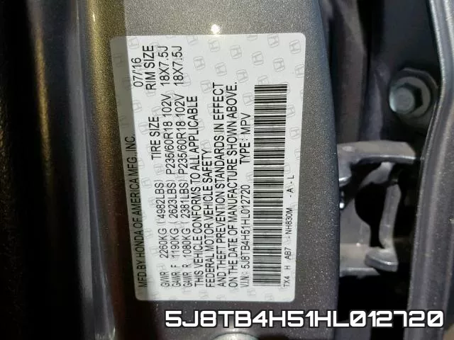 5J8TB4H51HL012720 фото 2