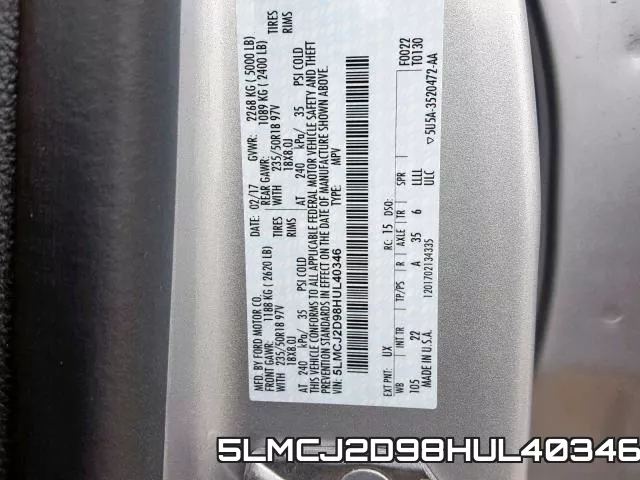 5LMCJ2D98HUL40346 фото 2