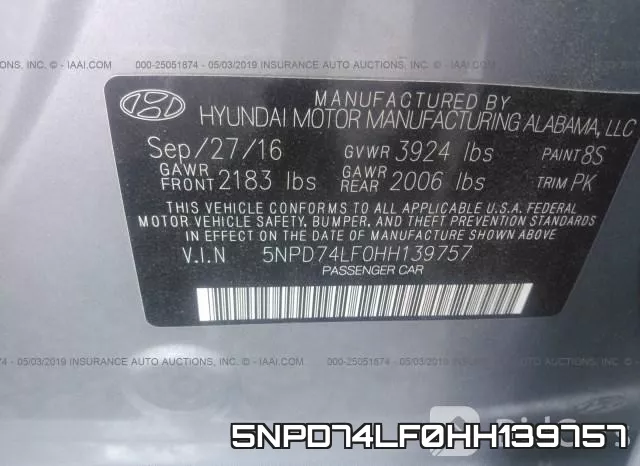 5NPD74LF0HH139757 фото 10