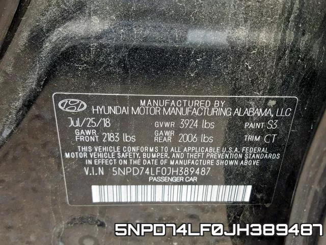 5NPD74LF0JH389487 фото 2