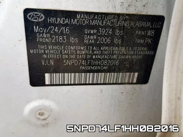 5NPD74LF1HH082016 фото 2