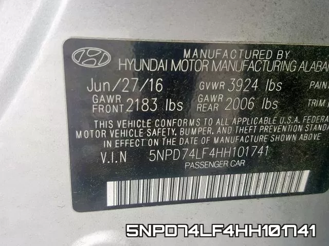 5NPD74LF4HH101741 фото 2