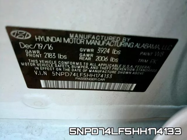 5NPD74LF5HH174133 фото 2