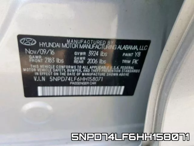 5NPD74LF6HH158071 фото 2