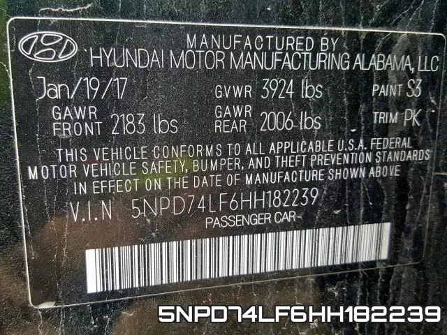 5NPD74LF6HH182239 фото 2