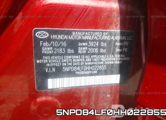 5NPD84LF0HH022855 фото 9