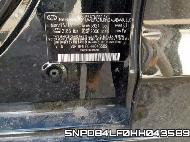 5NPD84LF0HH043589 фото 2