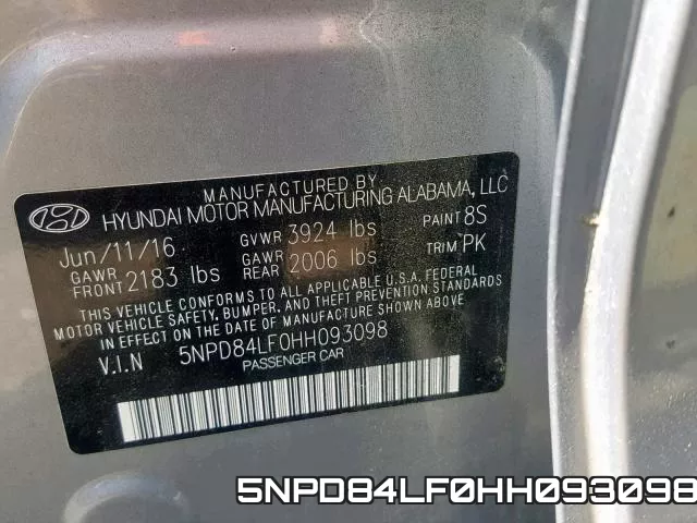 5NPD84LF0HH093098 фото 2