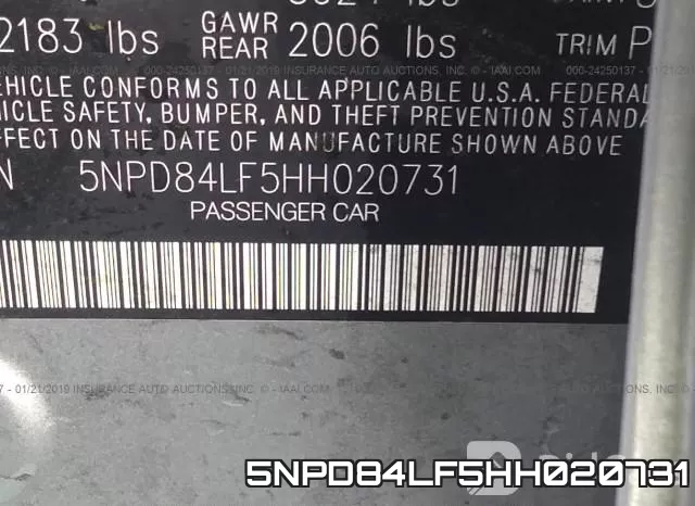 5NPD84LF5HH020731 фото 10