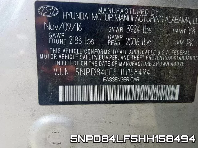 5NPD84LF5HH158494 фото 2