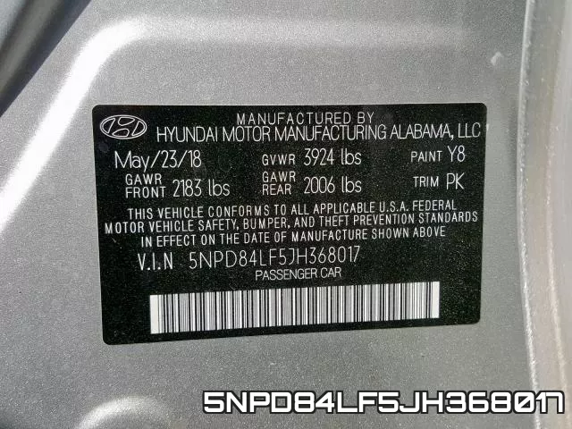 5NPD84LF5JH368017 фото 2