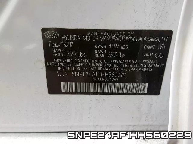5NPE24AF1HH560229 фото 2