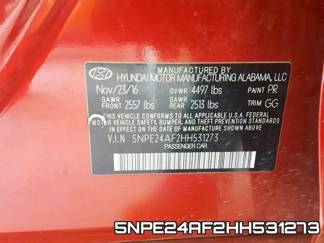 5NPE24AF2HH531273 фото 2