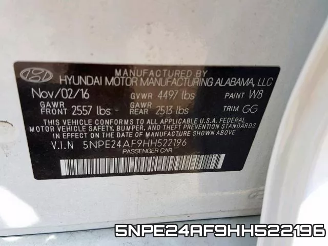 5NPE24AF9HH522196 фото 2