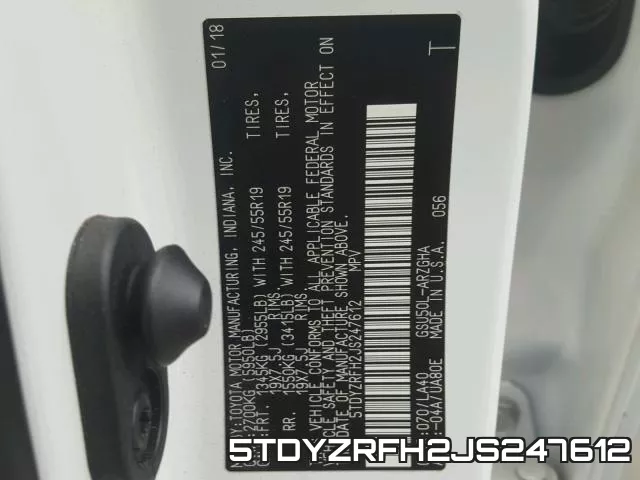 5TDYZRFH2JS247612 фото 2