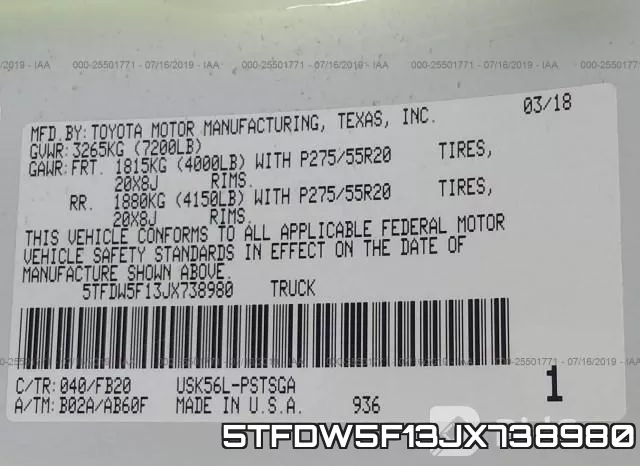5TFDW5F13JX738980 фото 10