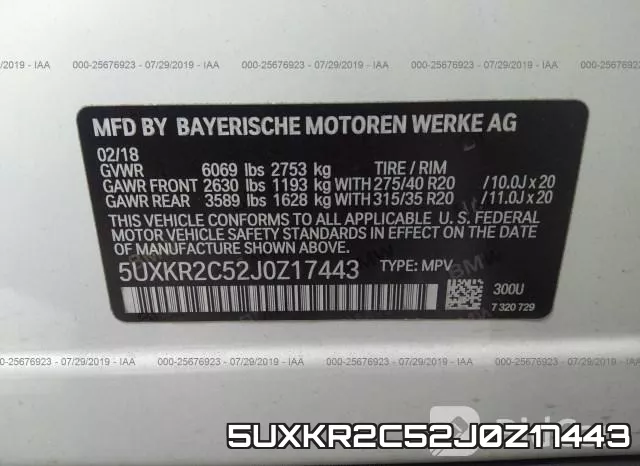 5UXKR2C52J0Z17443 фото 10