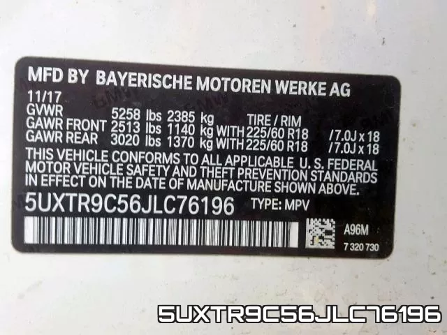 5UXTR9C56JLC76196 фото 2