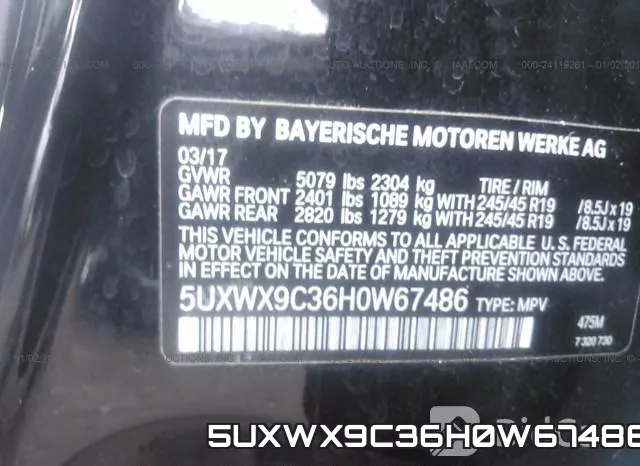 5UXWX9C36H0W67486 фото 10