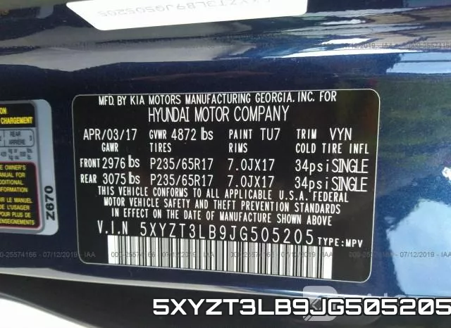 5XYZT3LB9JG505205 фото 10