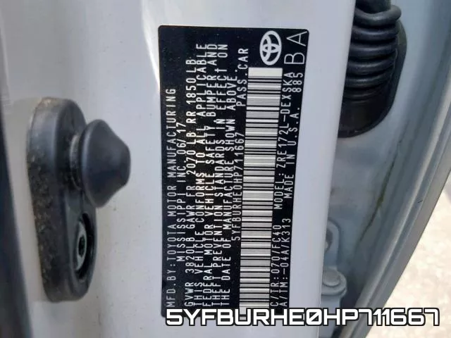 5YFBURHE0HP711667 фото 2