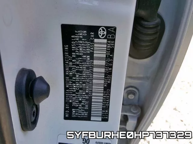 5YFBURHE0HP737329 фото 2