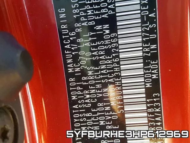 5YFBURHE3HP612969 фото 2