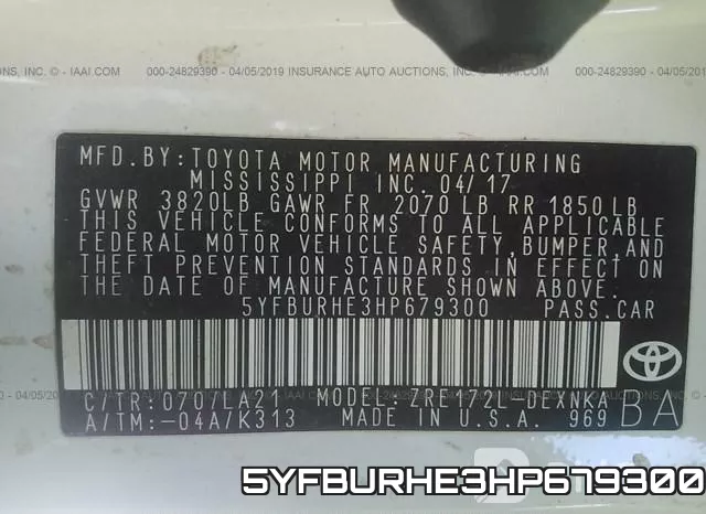 5YFBURHE3HP679300 фото 10