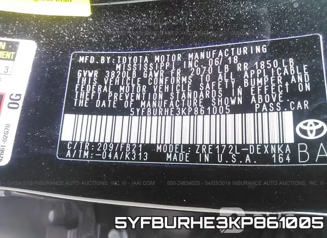 5YFBURHE3KP861005 фото 10