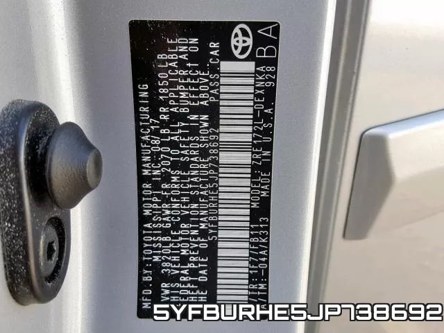 5YFBURHE5JP738692 фото 2