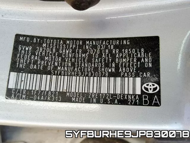 5YFBURHE9JP830078 фото 2