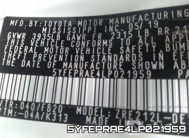 5YFEPRAE4LP021959 фото 10