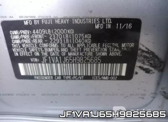 JF1VA1J65H9825685 фото 10