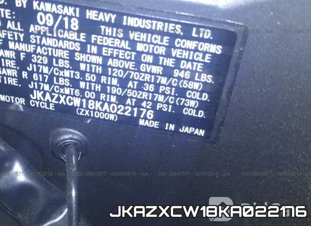 JKAZXCW18KA022176 фото 2