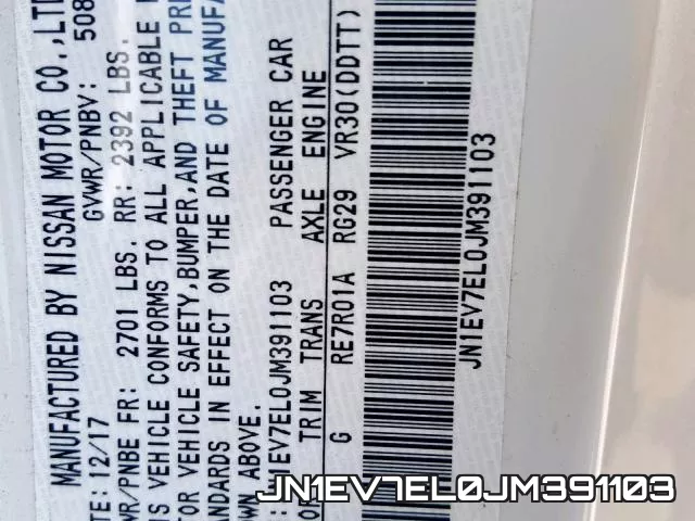 JN1EV7EL0JM391103 фото 2