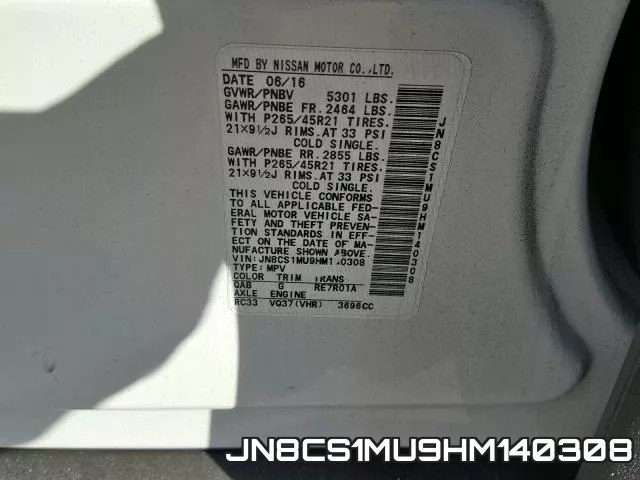 JN8CS1MU9HM140308 фото 2