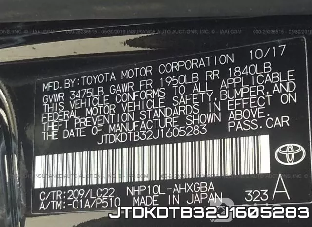 JTDKDTB32J1605283 фото 10