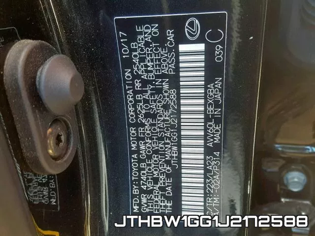 JTHBW1GG1J2172588 фото 2