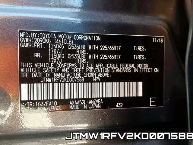 JTMW1RFV2KD007588 фото 2