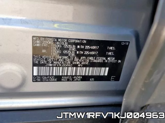 JTMW1RFV7KJ004963 фото 2