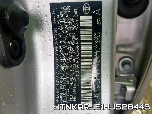 JTNKARJE1HJ528443 фото 2