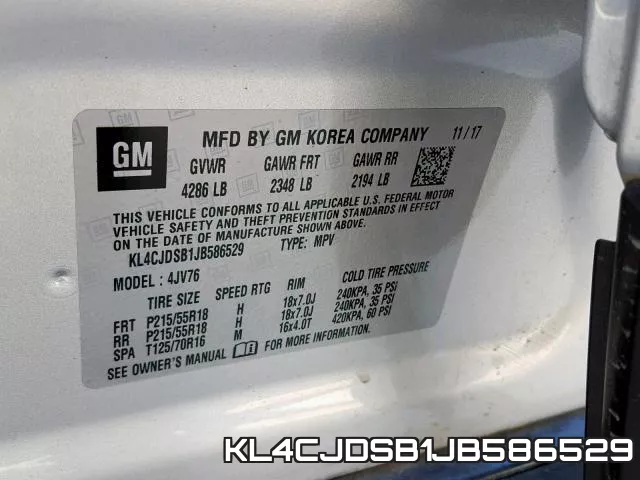 KL4CJDSB1JB586529 фото 2