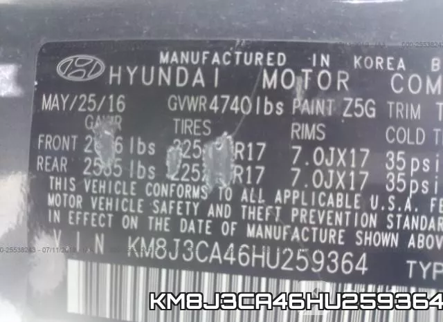 KM8J3CA46HU259364 фото 10